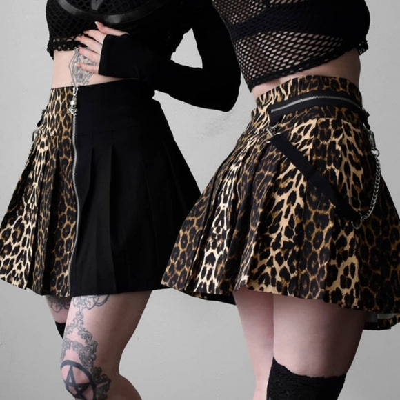 Killstar Dresses & Skirts - Killstar Leopard Panel Mini Skirt -Like new NO tags